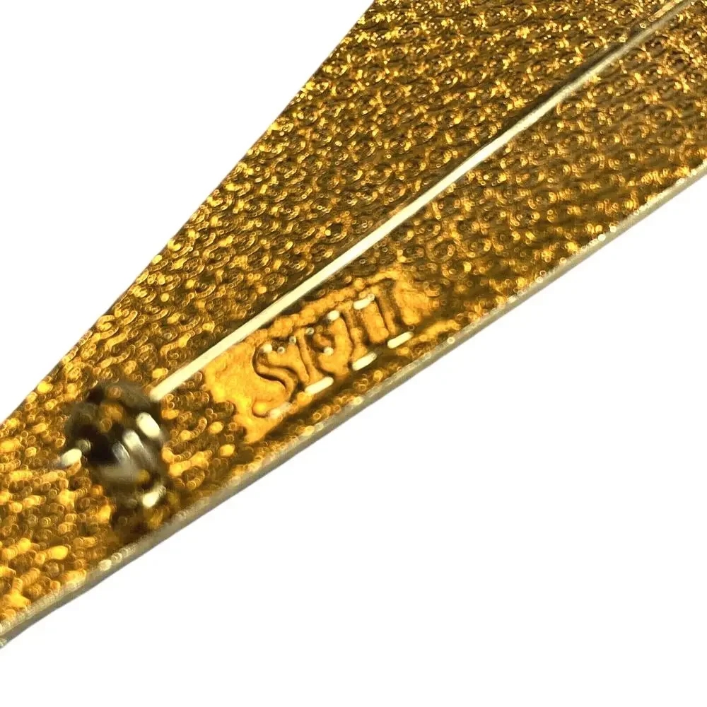 Vintage Siti Jewelry Brooch Mod Geometric Enamel On Goldtone Pin Triangle Shape